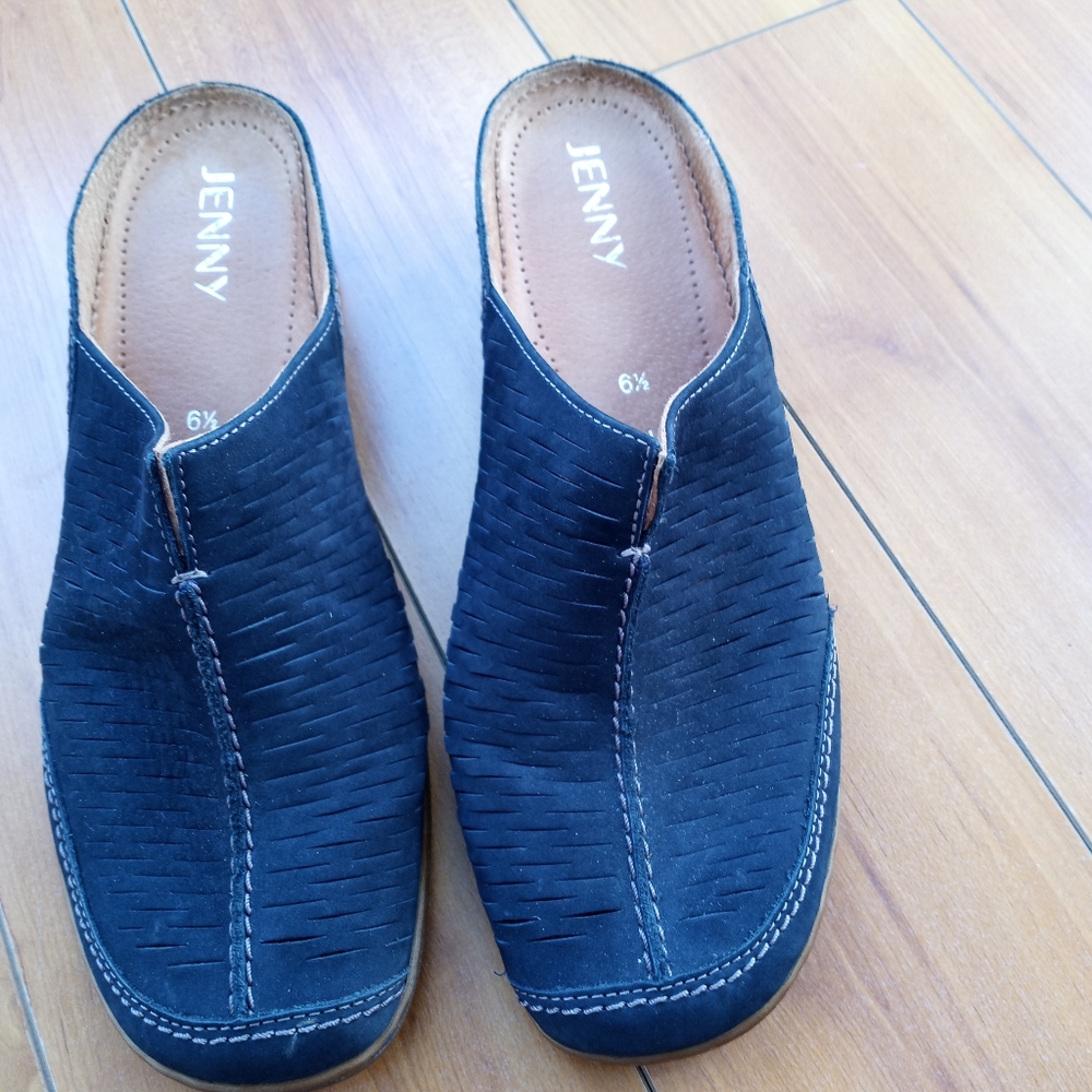 Jenny Luftpolster blue mule leather